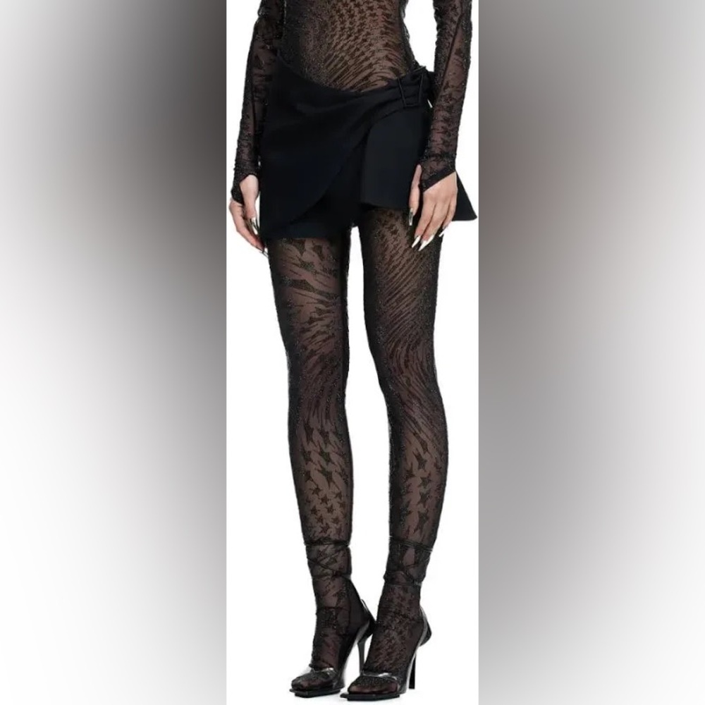 Mugler x H&M Rhinestone Embellished Tights never worn with tags
